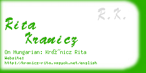 rita kranicz business card